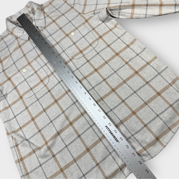 Faherty Women’s Large Legend Sweater Shirt Gray Brown Plaid Soft Knit Button Up - Picture 12 of 12